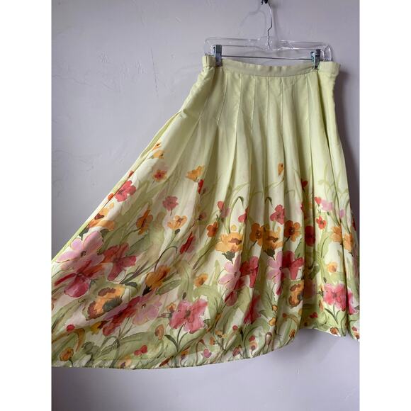 Coldwater Creek Floral Chiffon A Line Midi Skirt- Size Medium - Picture 3 of 5